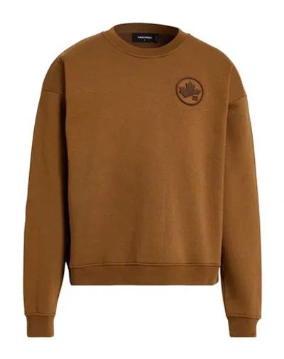 Dsquared2 Man Sweatshirt Brown Size L Cotton, Polyester