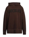Dsquared2 Man Sweatshirt Brown Size Xs Cotton In Brown