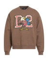 Dsquared2 Man Sweatshirt Brown Size S Cotton In Brown
