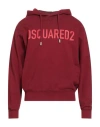 Dsquared2 Man Sweatshirt Burgundy Size L Cotton In Red