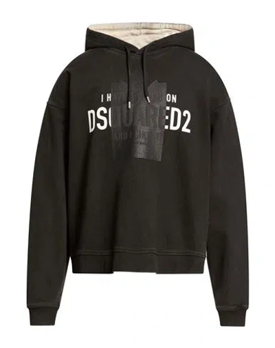 Dsquared2 Man Sweatshirt Charcoal Size L Cotton In Black