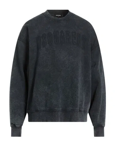 Dsquared2 Man Sweatshirt Charcoal Size S Cotton In Blue
