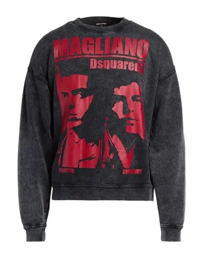 Dsquared2 Man Sweatshirt Charcoal Size Xl Cotton In Grey
