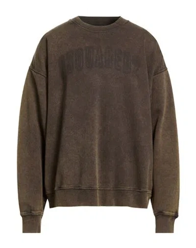 Dsquared2 Man Sweatshirt Dark Brown Size M Cotton In Multi