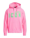 Dsquared2 Man Sweatshirt Fuchsia Size L Cotton In Pink