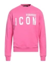 Dsquared2 Man Sweatshirt Fuchsia Size M Cotton In Pink