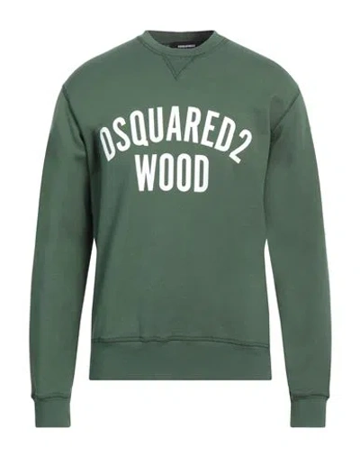Dsquared2 Man Sweatshirt Green Size L Cotton
