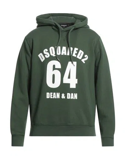 Dsquared2 Man Sweatshirt Green Size M Cotton, Elastane In Green