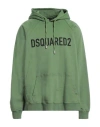 Dsquared2 Man Sweatshirt Green Size M Cotton, Lyocell, Elastane In Green