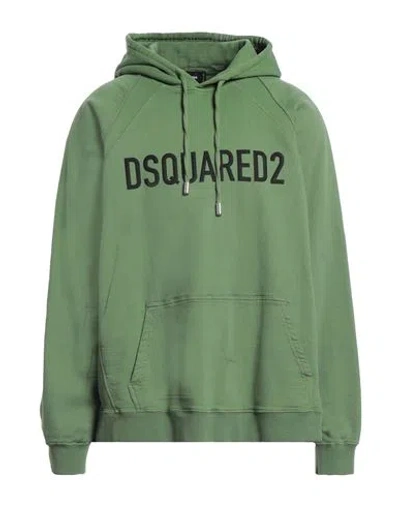 Dsquared2 Man Sweatshirt Green Size M Cotton, Lyocell, Elastane