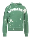Dsquared2 Man Sweatshirt Green Size M Cotton, Elastane