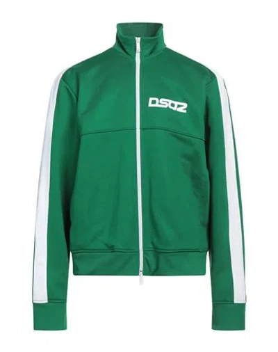 Dsquared2 Man Sweatshirt Green Size Xl Cotton, Polyester, Elastane