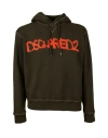 DSQUARED2 DSQUARED2 DSQUARED2 HOODIE MAN SWEATSHIRT GREEN SIZE S COTTON