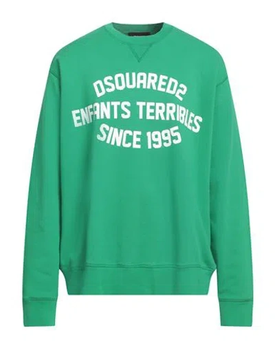 Dsquared2 Man Sweatshirt Green Size Xxl Cotton