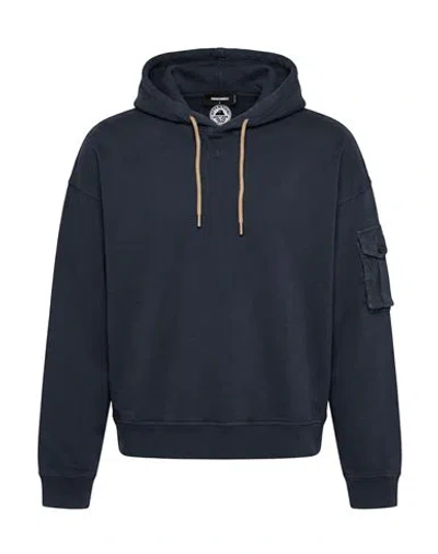 Dsquared2 Man Sweatshirt Grey Size L Cotton In Blue