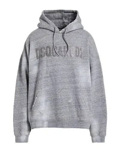 Dsquared2 Man Sweatshirt Grey Size L Cotton In Gray