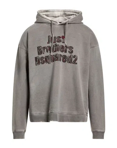 Dsquared2 Man Sweatshirt Grey Size L Cotton In Gray