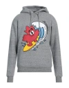 Dsquared2 Graphic Printed Drawstring Hoodie In Grey