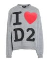 Shop Dsquared2 Man Sweatshirt Grey Size L Cotton, Lyocell, Elastane