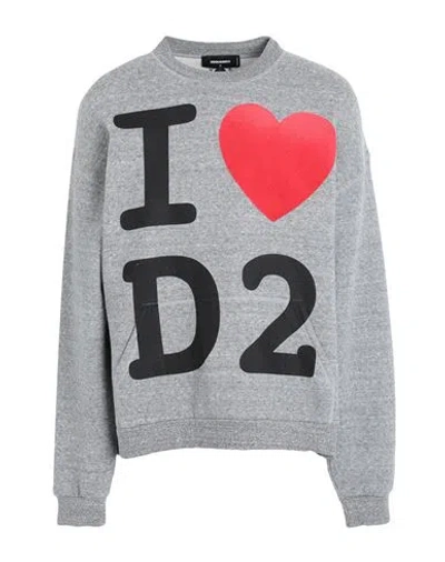 Dsquared2 Man Sweatshirt Grey Size L Cotton, Lyocell, Elastane