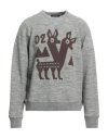 Dsquared2 Man Sweatshirt Grey Size L Cotton, Wool, Elastane In Grey