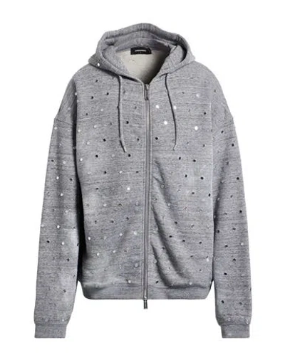 DSQUARED2 DSQUARED2 MAN SWEATSHIRT GREY SIZE M COTTON, ALUMINUM