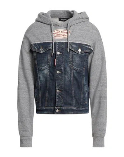 Dsquared2 Man Sweatshirt Grey Size Xxxl Cotton, Elastane