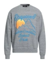 Dsquared2 Man Sweatshirt Grey Size L Cotton In Grey