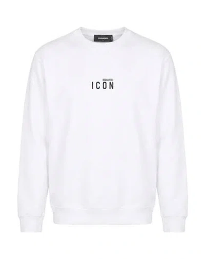 Dsquared2 Man Sweatshirt Ivory Size Xl Cotton, Elastane In White