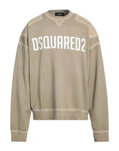 Dsquared2 Man Sweatshirt Khaki Size Xxl Cotton, Elastane