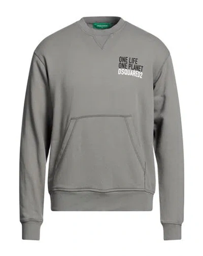 Dsquared2 Man Sweatshirt Lead Size L Cotton, Elastane In Grey