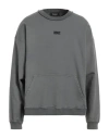 Dsquared2 Man Sweatshirt Lead Size L Cotton, Lyocell, Elastane In Grey