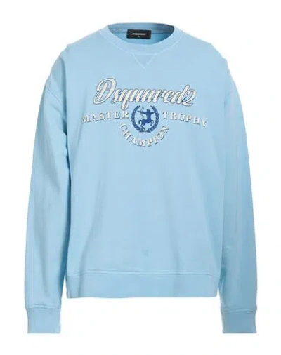 Dsquared2 Man Sweatshirt Light Blue Size M Cotton, Elastane