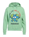 Dsquared2 Man Sweatshirt Light Green Size M Cotton, Elastane