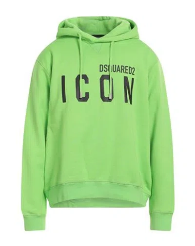 Dsquared2 Man Sweatshirt Light Green Size Xl Cotton, Elastane