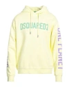 Dsquared2 Cotton Hoodie With Logo In Yellow