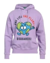 Dsquared2 Man Sweatshirt Lilac Size M Cotton, Elastane
