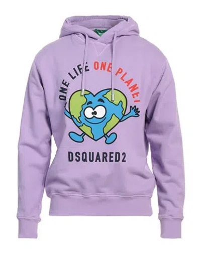 Dsquared2 Man Sweatshirt Lilac Size M Cotton, Elastane