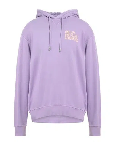 Dsquared2 Man Sweatshirt Lilac Size S Cotton, Elastane In Purple