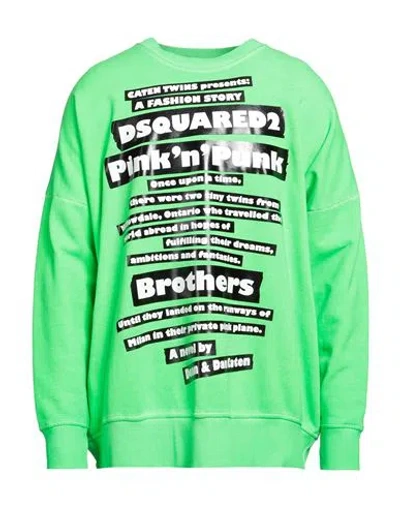 Dsquared2 Man Sweatshirt Lime Green Size Xl Cotton, Elastane