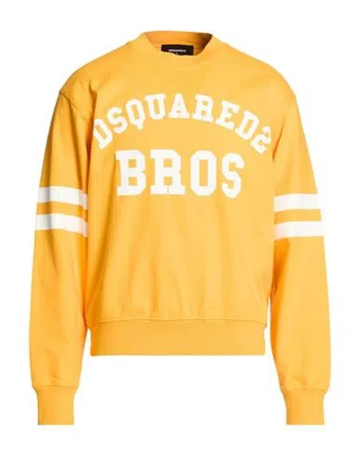 Dsquared2 Man Sweatshirt Marigold Size M Cotton In Yellow