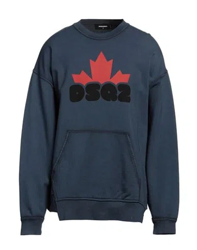 Dsquared2 Man Sweatshirt Midnight Blue Size L Cotton