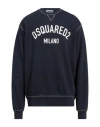 Dsquared2 Distressed Effect Cool Fit Brushed Cotton Crewneck Sweater In Blue