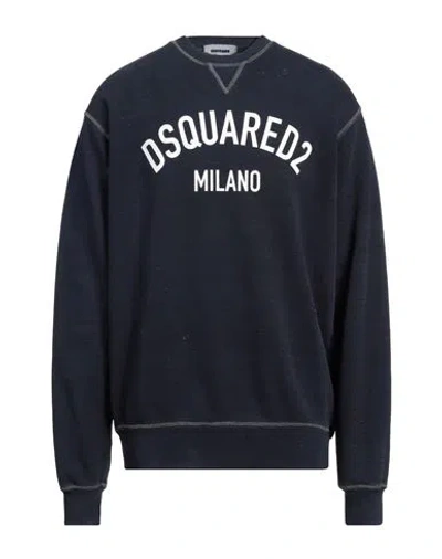 DSQUARED2 DSQUARED2 MAN SWEATSHIRT MIDNIGHT BLUE SIZE L COTTON, ELASTANE