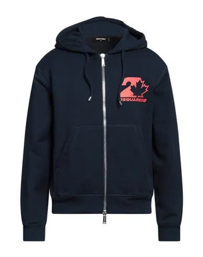 Dsquared2 Man Sweatshirt Midnight Blue Size Xxl Cotton, Elastane