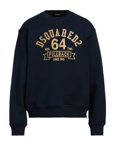 Dsquared2 Man Sweatshirt Midnight Blue Size M Cotton, Elastane