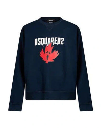 Dsquared2 Man Sweatshirt Midnight Blue Size Xl Cotton
