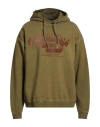 Dsquared2 Man Sweatshirt Military Green Size L Cotton