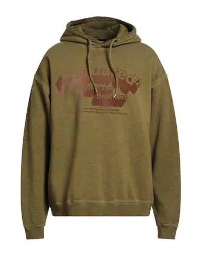 Dsquared2 Man Sweatshirt Military Green Size L Cotton