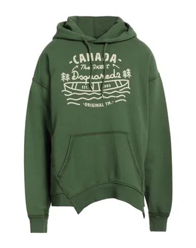 DSQUARED2 DSQUARED2 MAN SWEATSHIRT MILITARY GREEN SIZE L COTTON